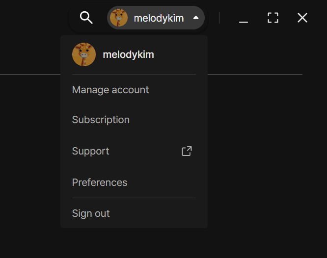 User Menu